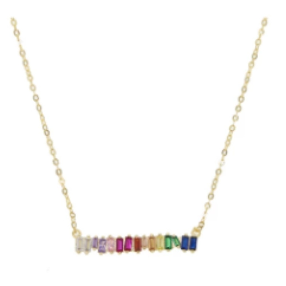 Reese Rainbow Bar Necklace